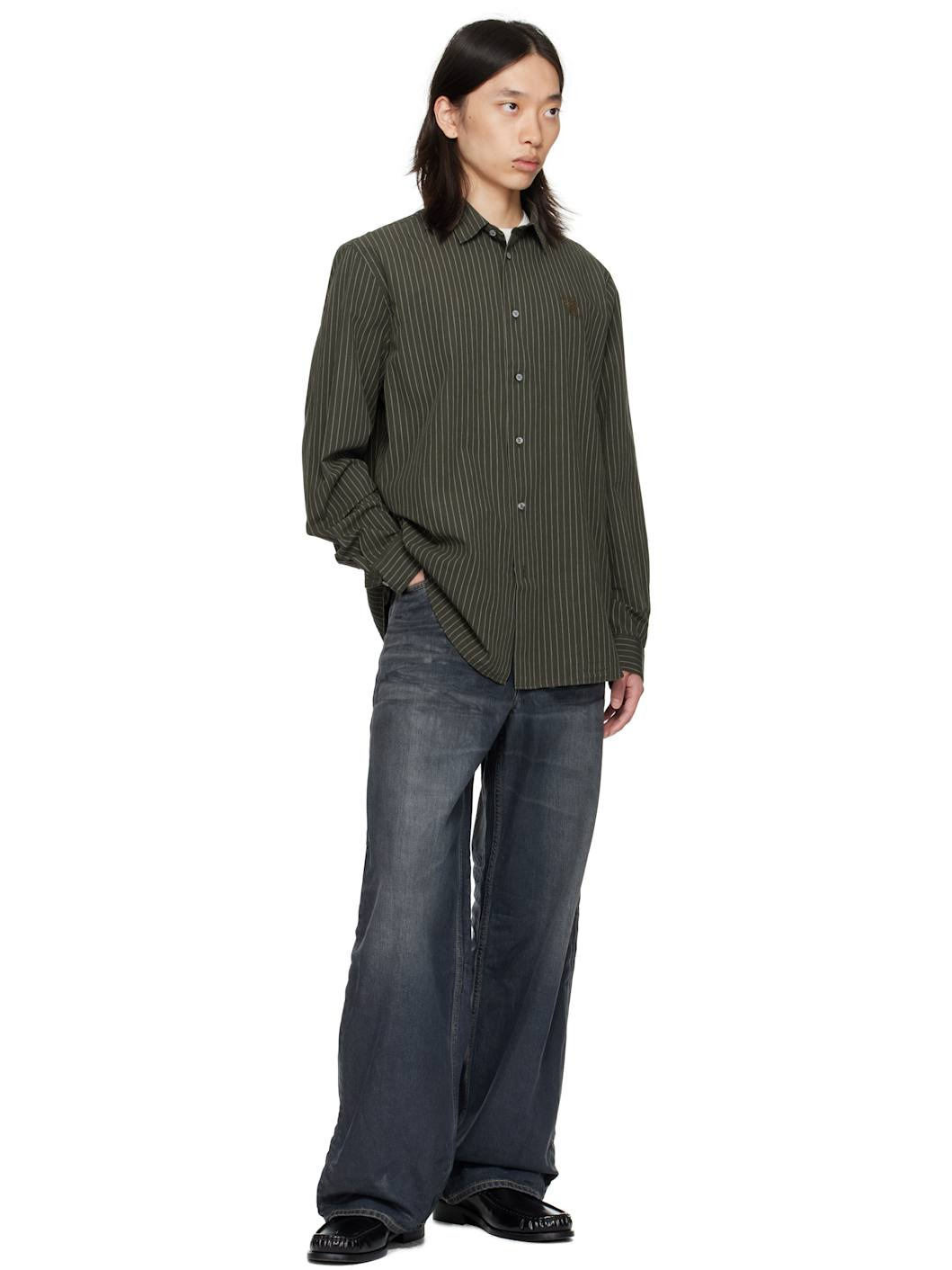 Khaki Striped Shirt - 4