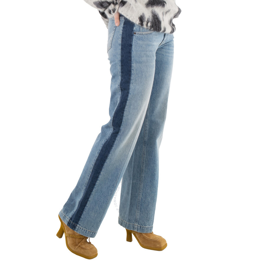 Stella McCartney Blue Panelled Straight-Leg Denim Jeans - 2