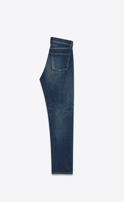 SAINT LAURENT slim-fit jeans in dirty dark vintage blue denim outlook