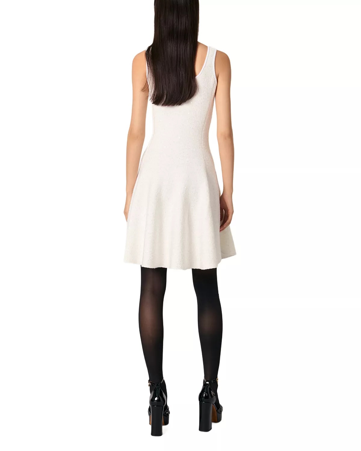 Sequin Embellished Knit Short Dress - 8