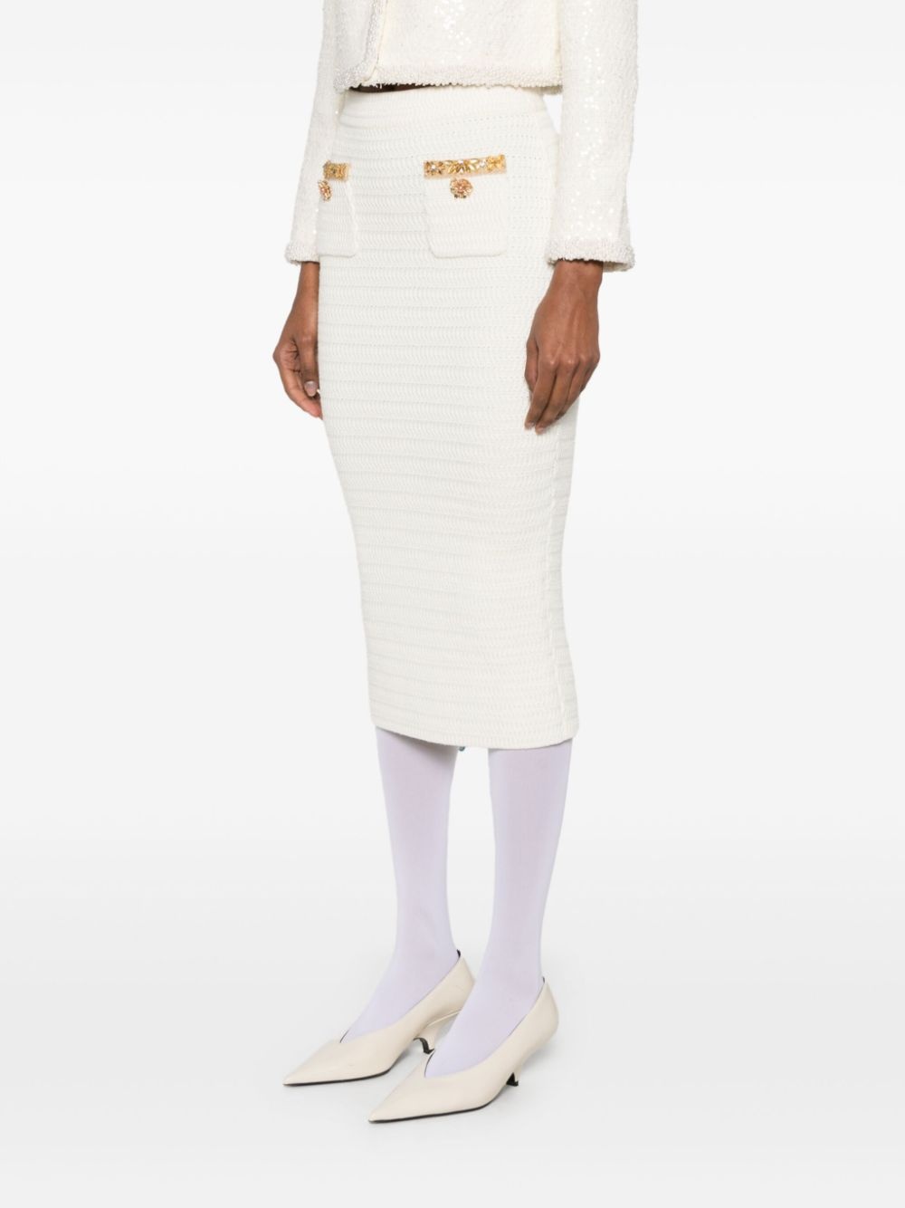 lurex knitted midi skirt - 3
