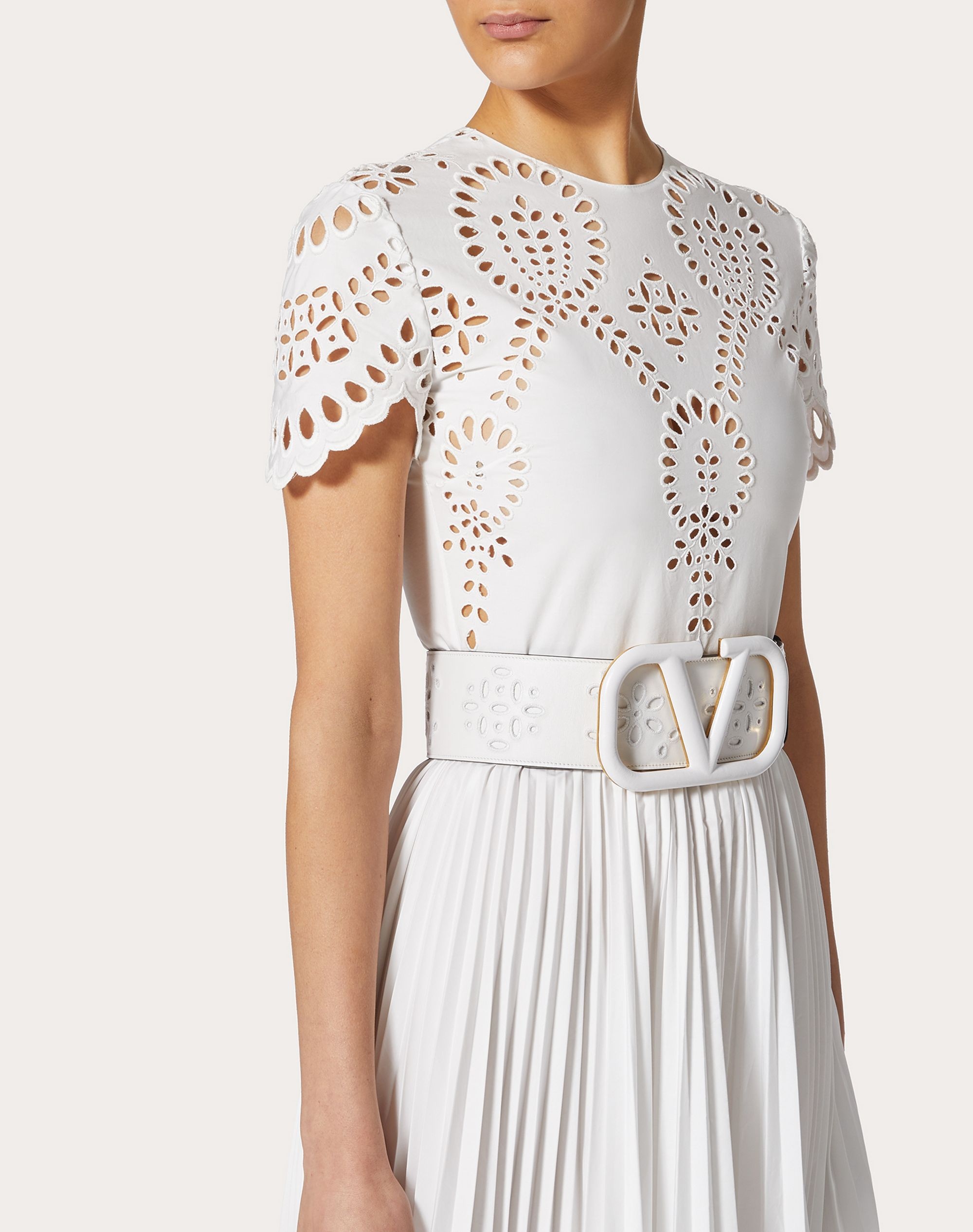 VLOGO SIGNATURE BELT IN CALFSKIN WITH SAN GALLO EMBROIDERY 70 MM - 5