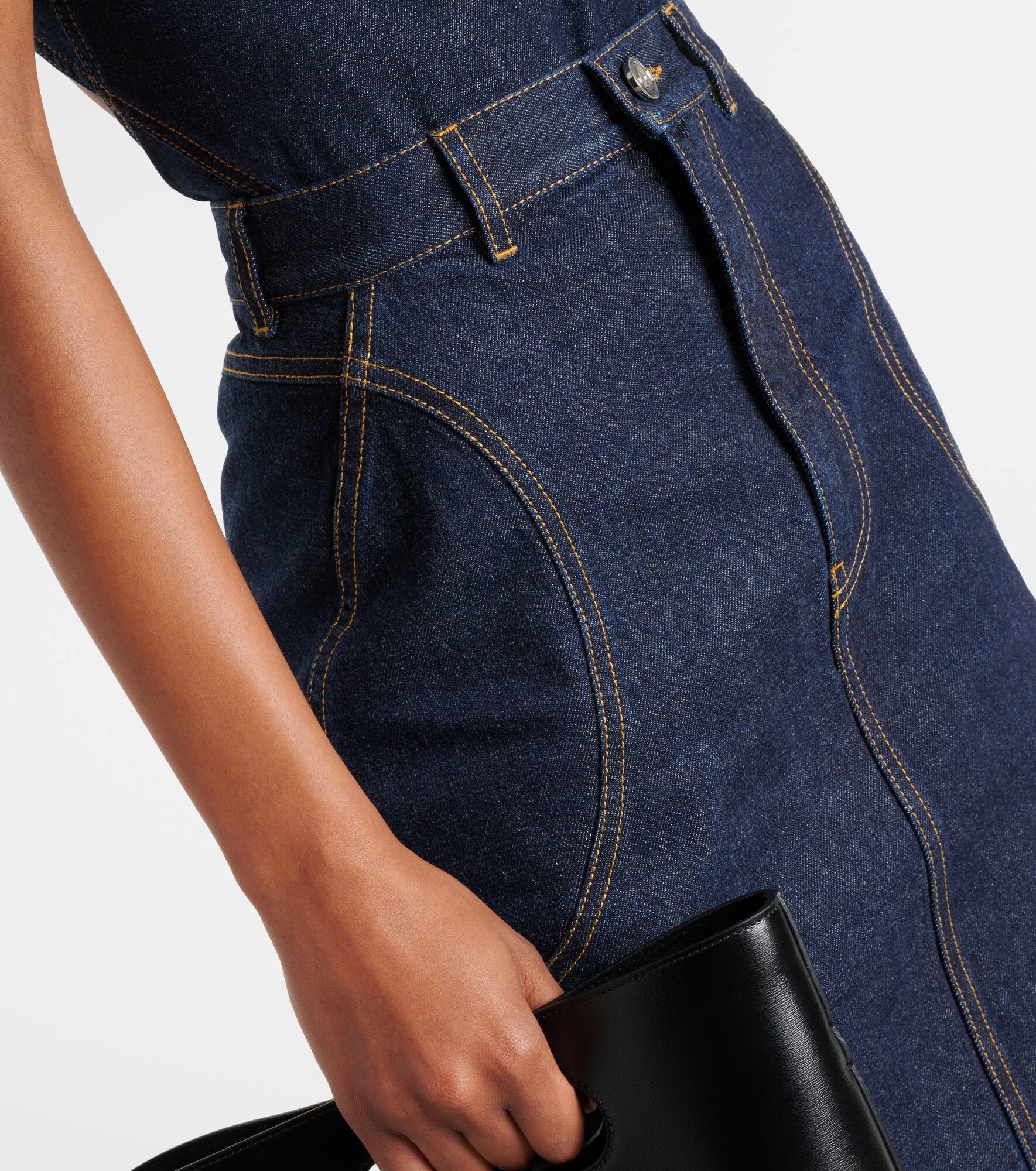 Denim pencil skirt - 4