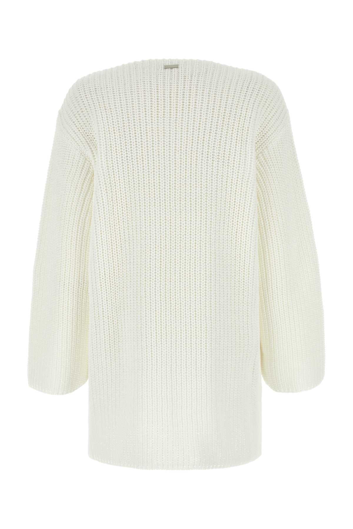 Salvatore Ferragamo Women White Cotton Oversize Sweater - 2