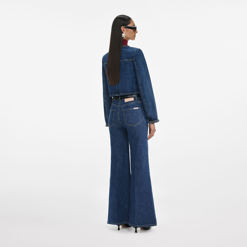 self-portrait Denim Braided Jacket outlook