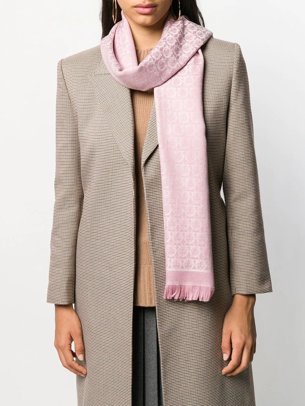 Gancini jacquard knitted scarf - 2