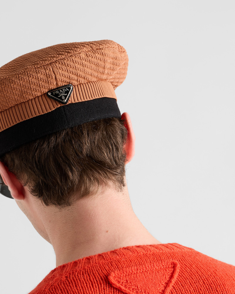 Prada Knit and patent leather cap outlook