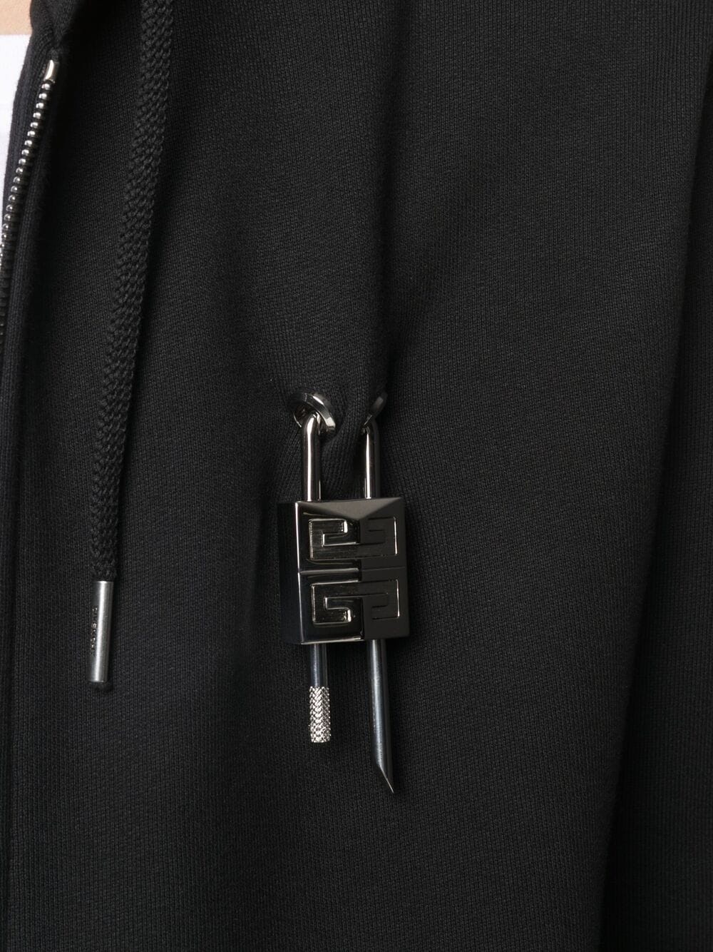 padlock detail zip-up hoodie - 5