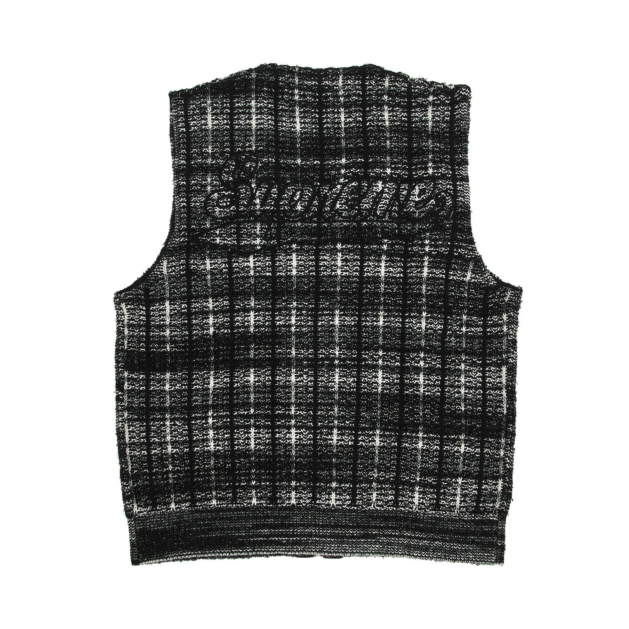 Supreme Speckled Zip Up Sweater Vest 'Black' - 2