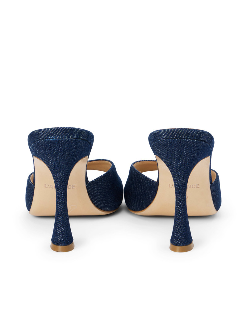 Avery Denim Peep-Toe Mule 6