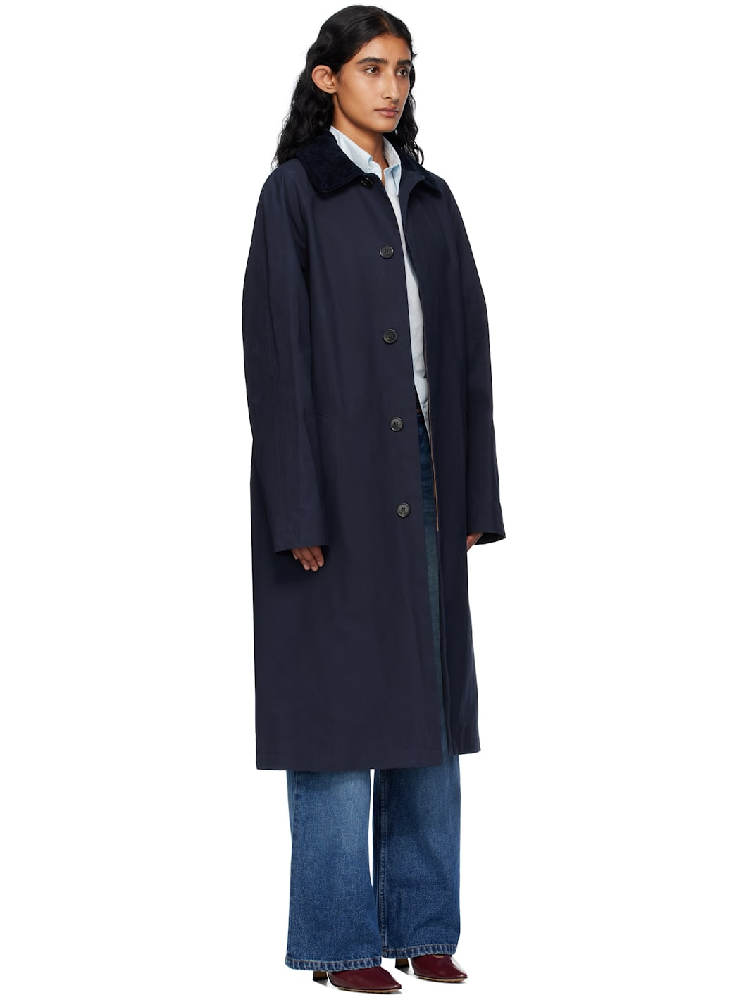 Navy Gaspard Mac Trench Coat - 2