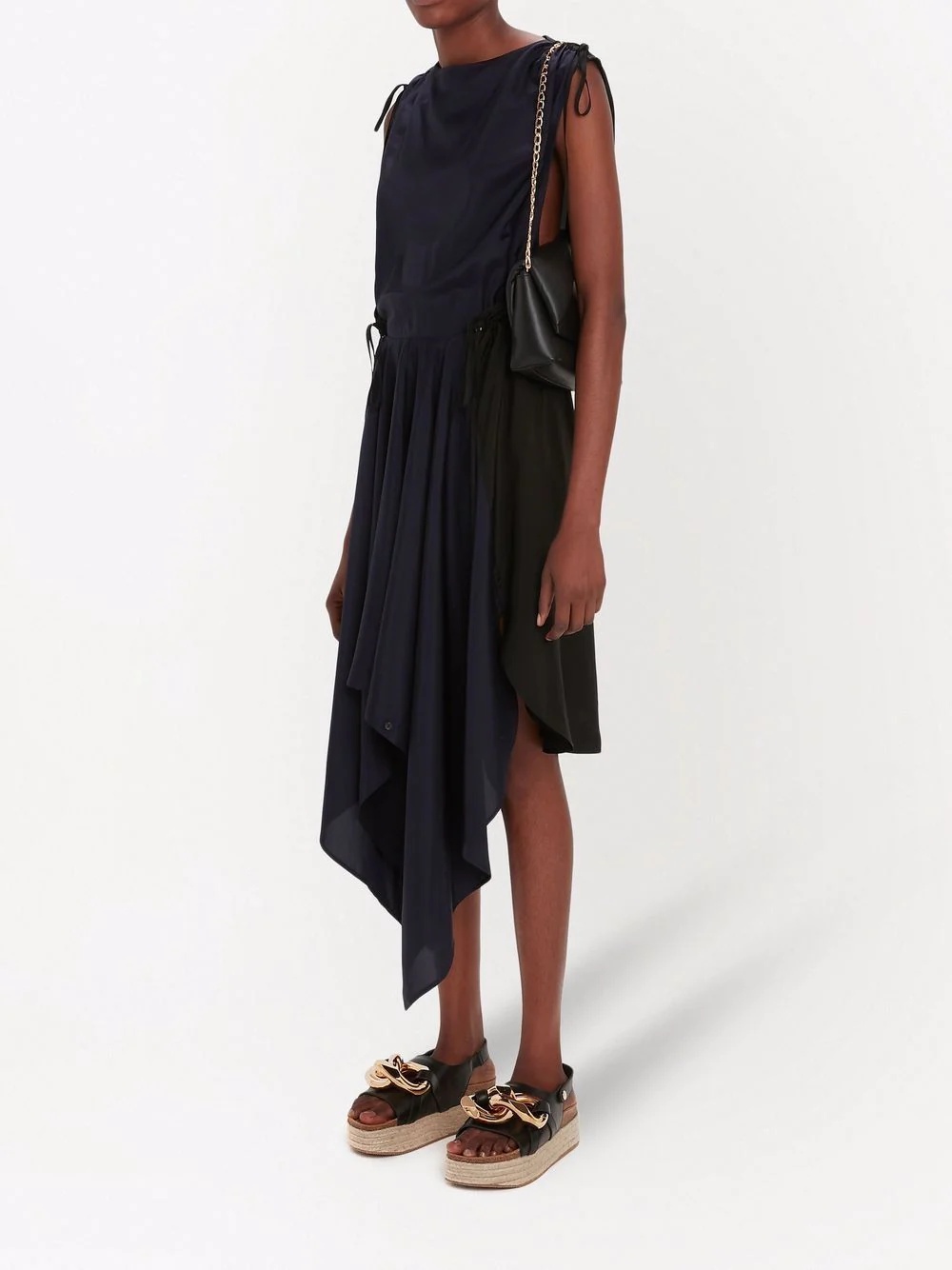 asymmetric-hem midi dress - 3