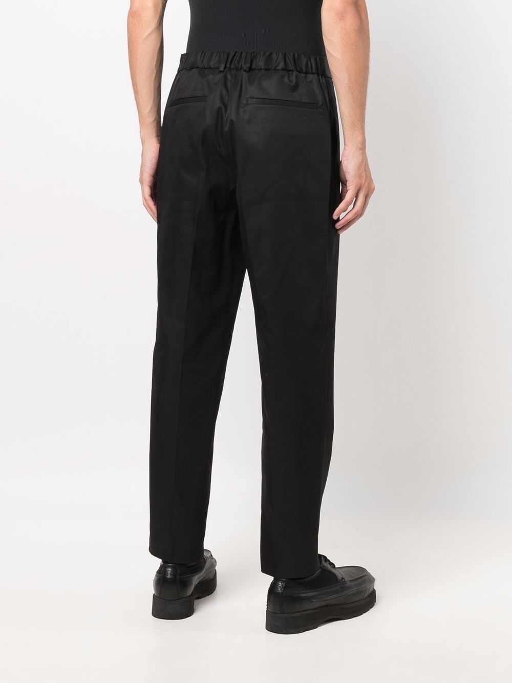 pressed-crease cotton tailored trousers - 4