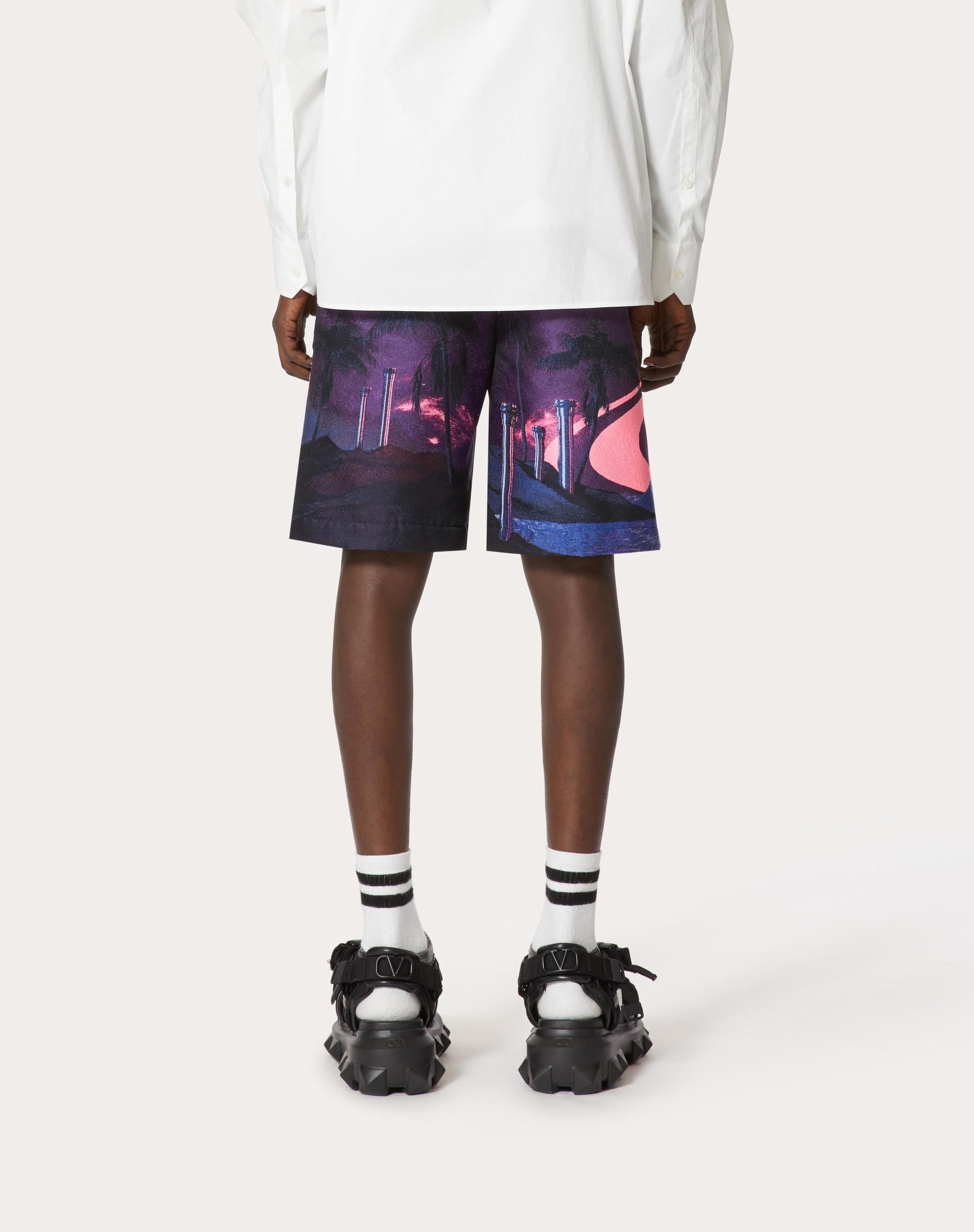 NYLON BERMUDA SHORTS WITH WATER NIGHTS PRINT - 4