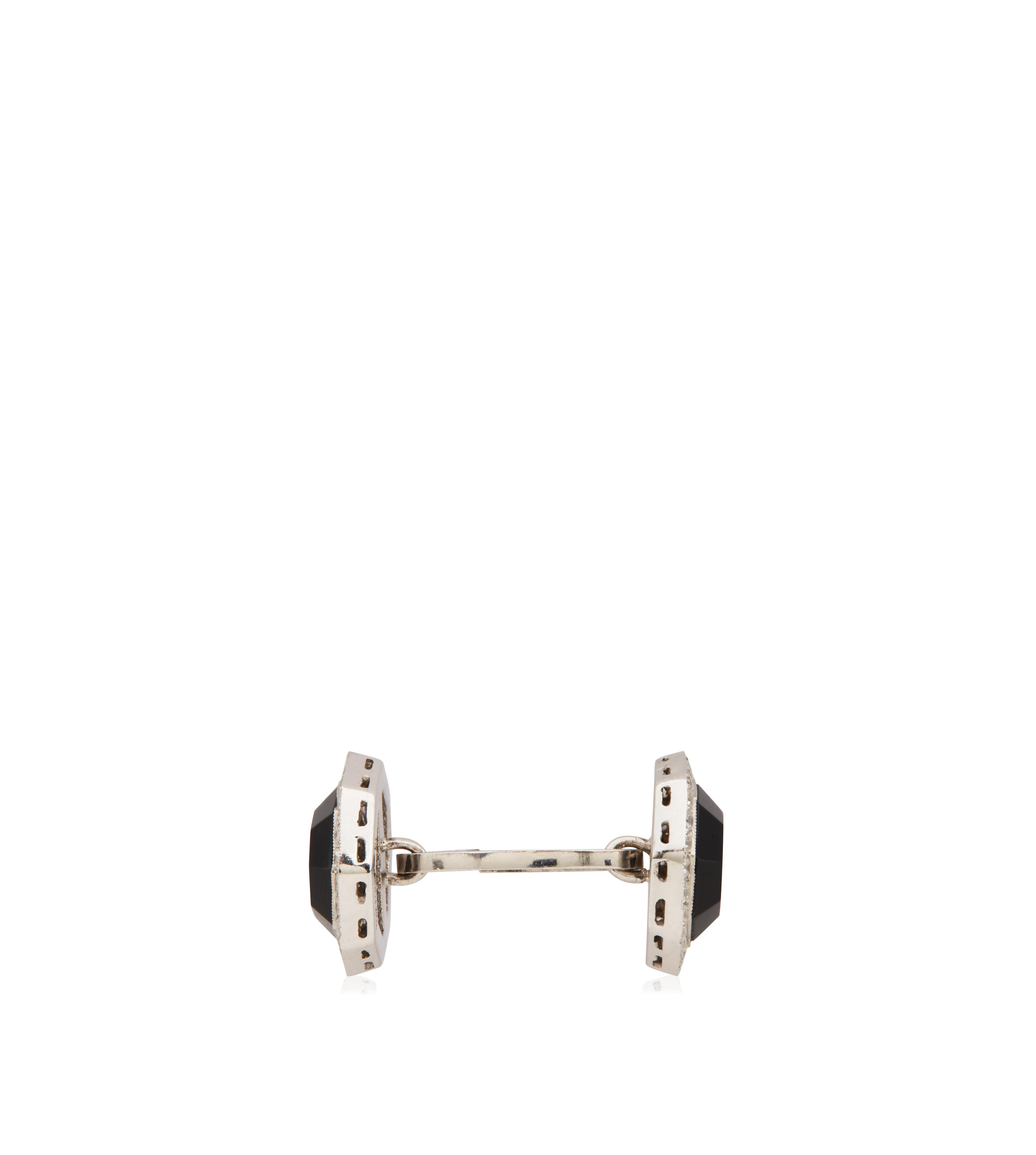 DIAMOND ONYX OCTAGON CUFFLINKS - 3