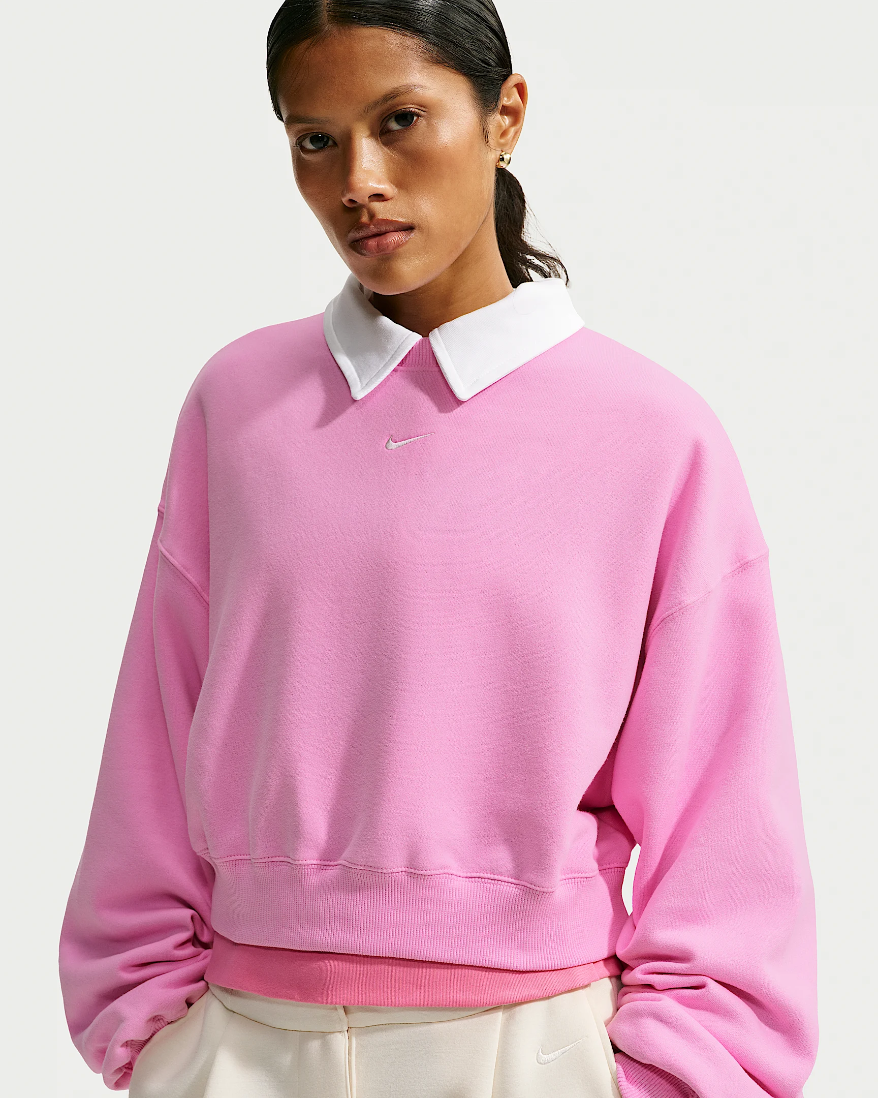 Nike Studio Fleece Medium Weight Women's Oversized Cropped Crew - 1