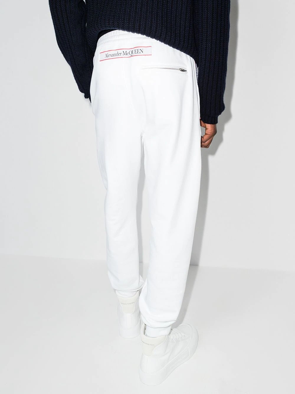 logo tape tapered track pants - 3