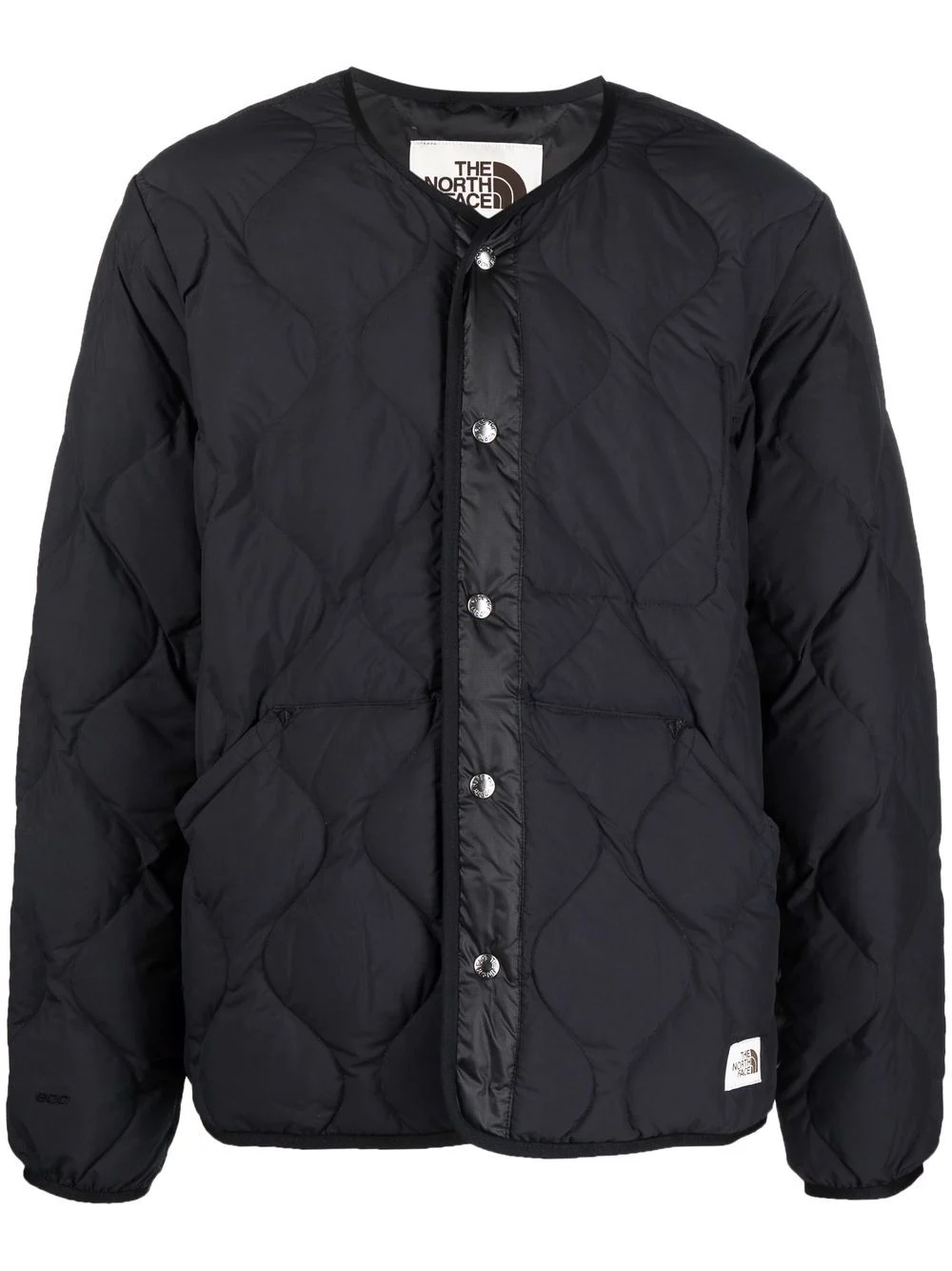 logo patch quilted jacket - 1