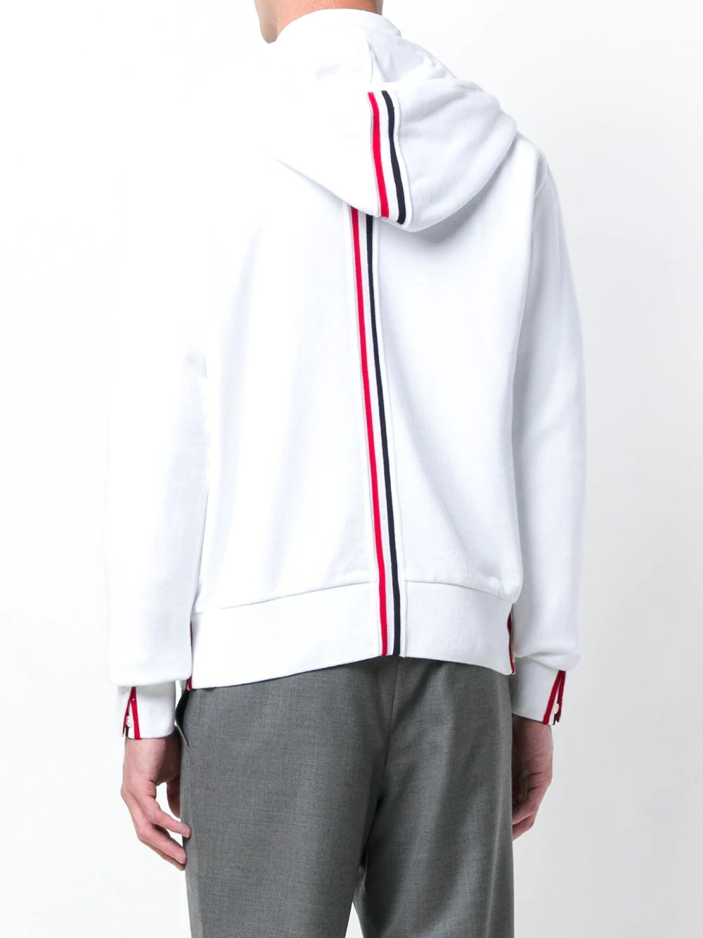 Center-Back Stripe Loopback Hoodie - 4