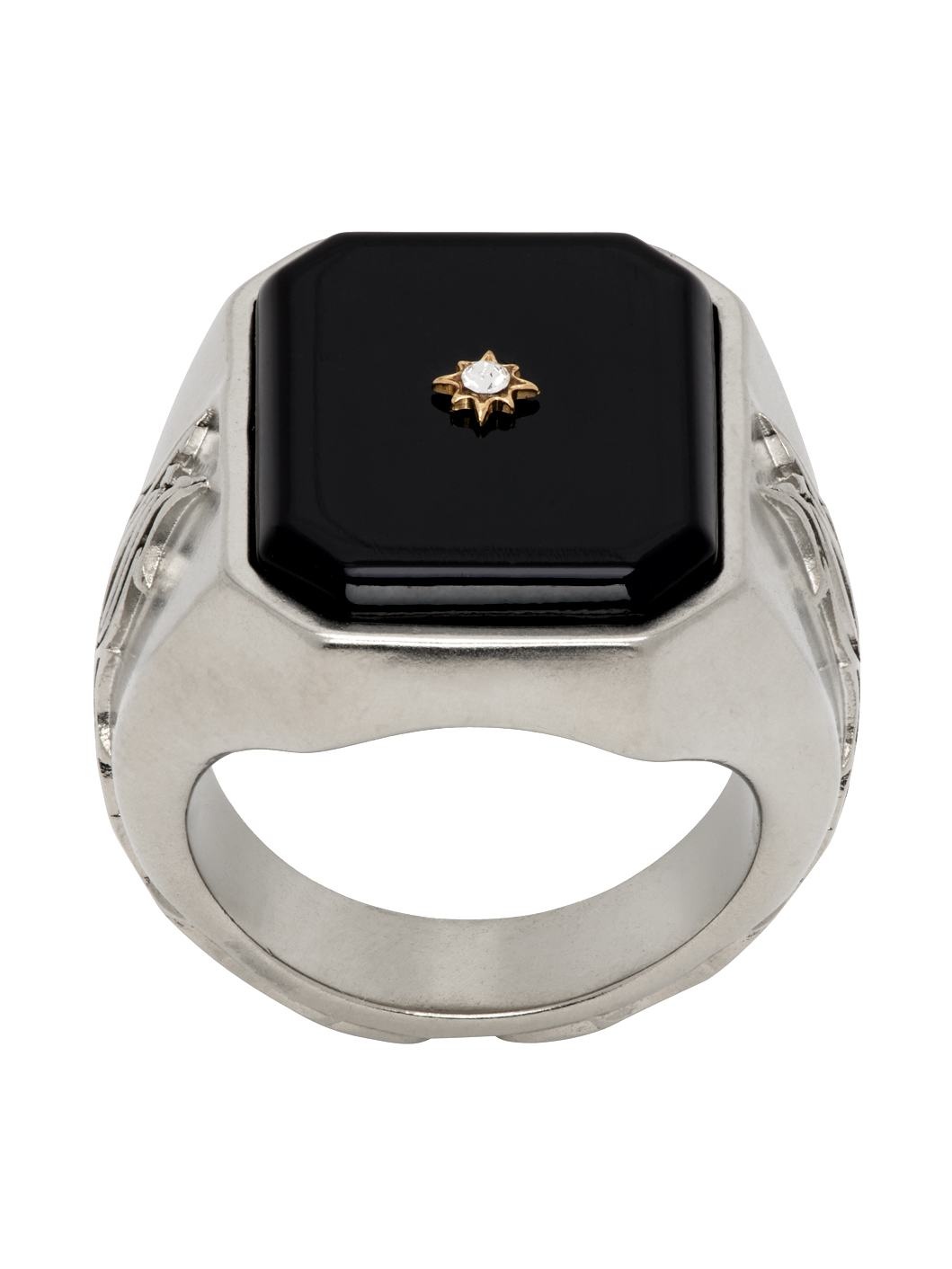 Silver Enamel Animation Signet Ring - 1