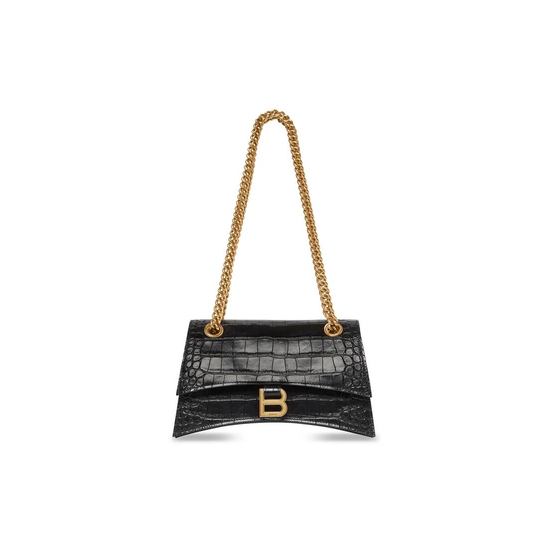 Women's Crush Small Chain Bag Crocodile Embossed  in Black - 1