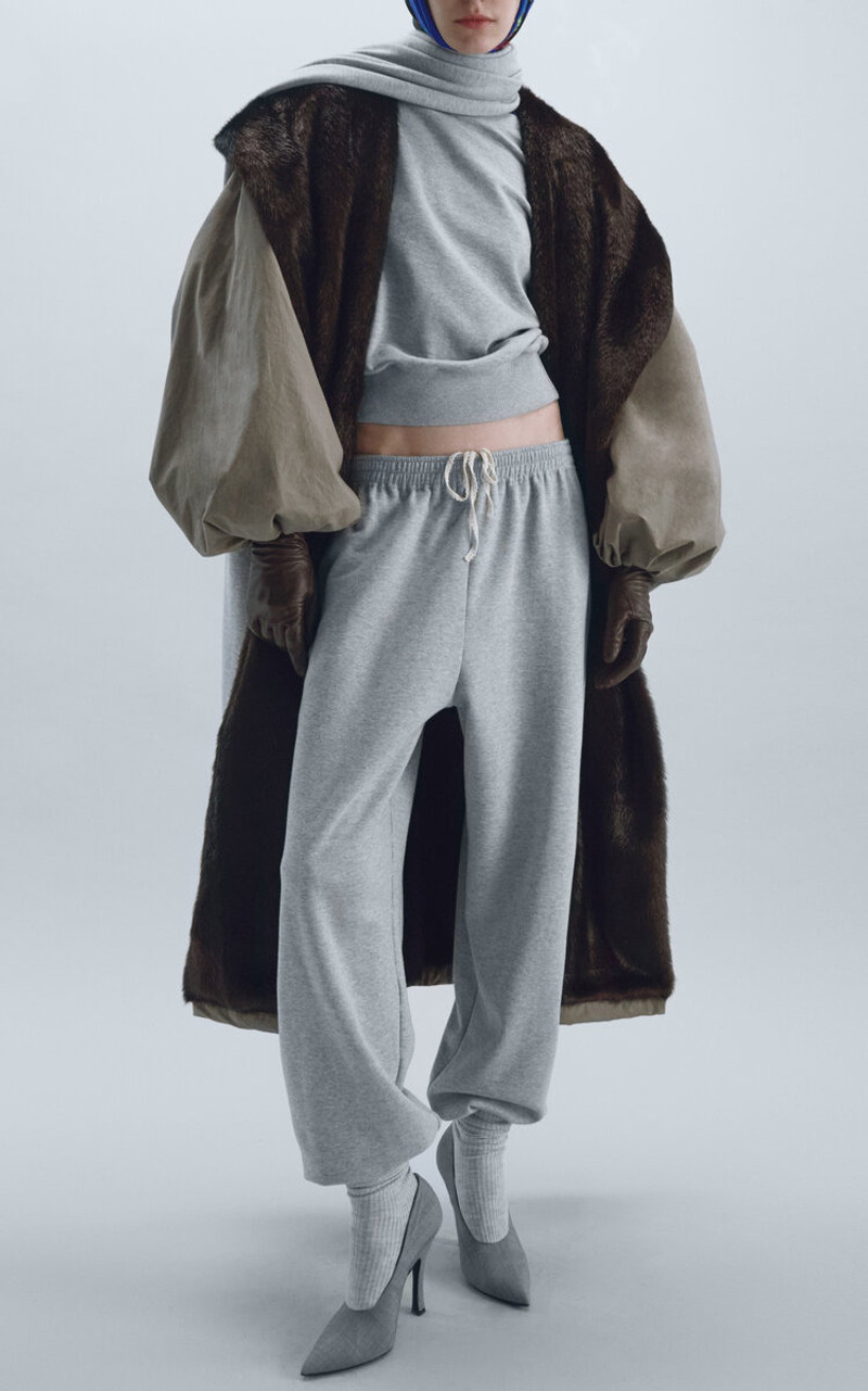 MAGDA BUTRYM Wide Leg Cotton Pants grey outlook