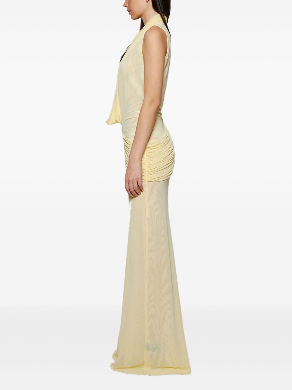 cowl-neck draped gown - 3