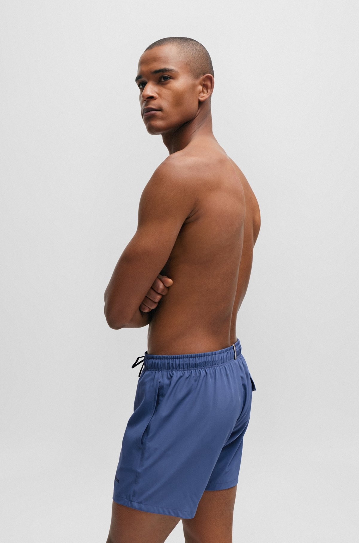 QUICK-DRYING SWIM SHORTS WITH LOGO PRINT - 4