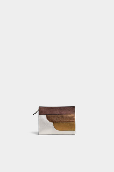 DSQUARED2 LAMINATED SOFT LEATHER CLUTCH outlook