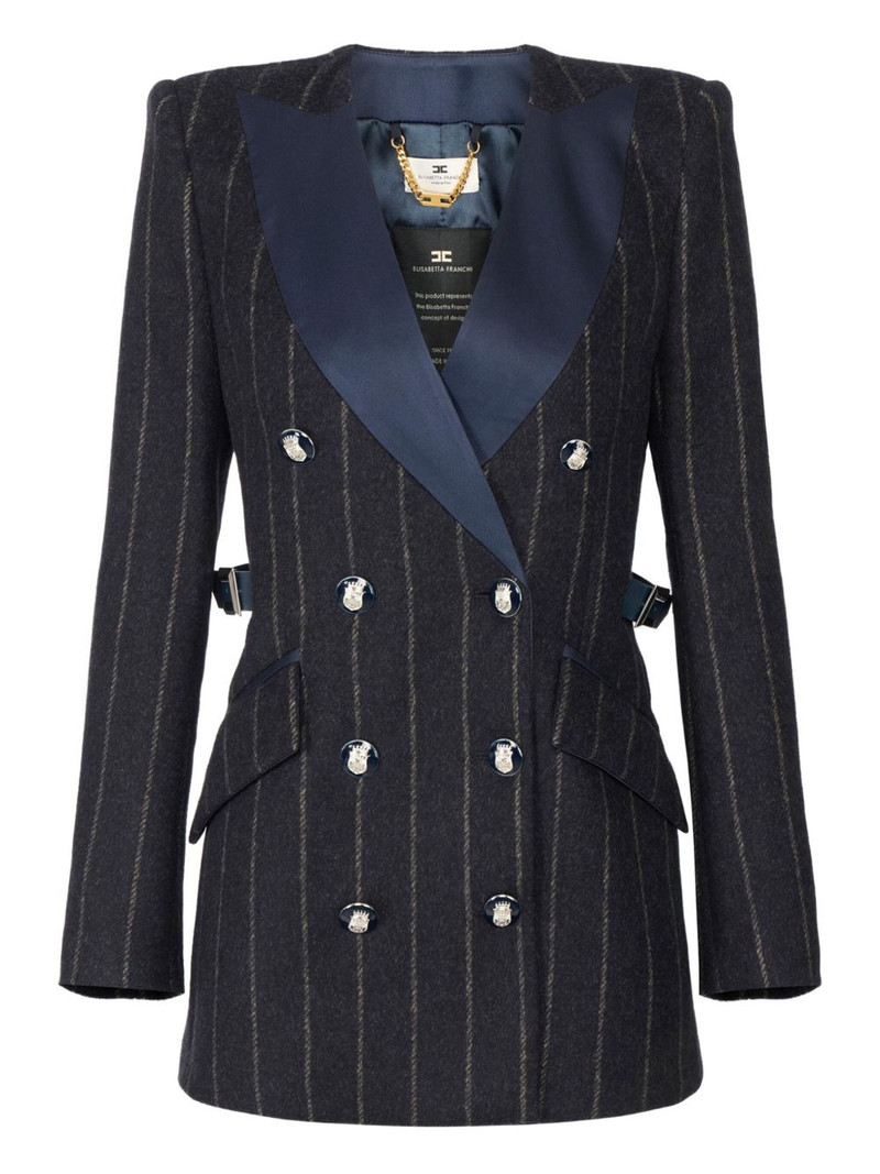 pinstripe satin-lapel blazer 1