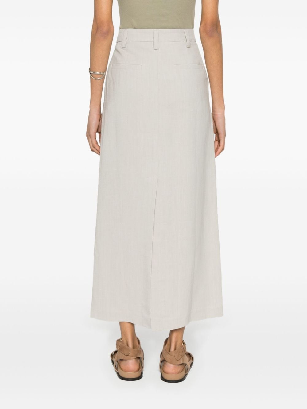 Fluid twill maxi skirt - 4