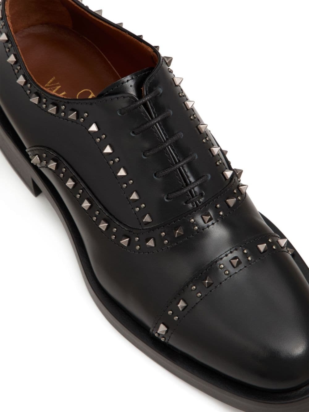 Rockstud leather brogues - 5