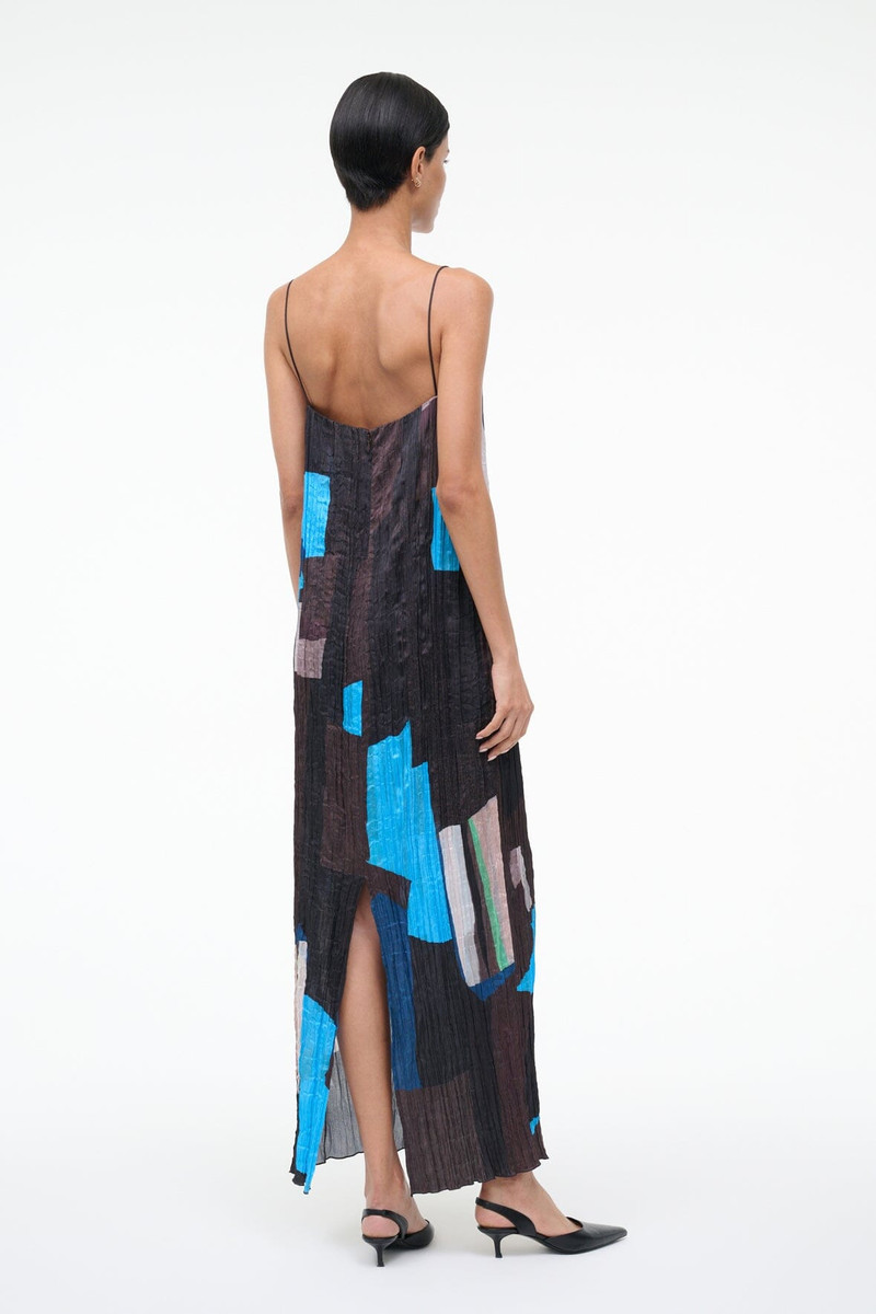 STAUD MAE DRESS BLUE PRISM 3