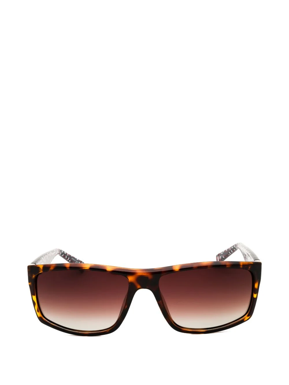 tortoiseshell-effect rectangle-frame sunglasses - 1