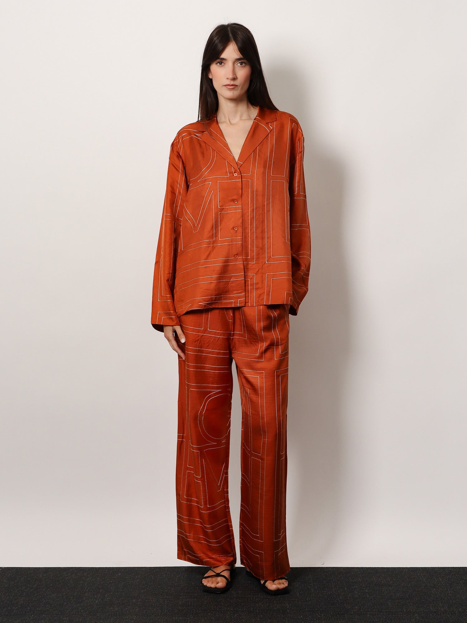 Silk Shirt With Monogram Logo Embroidery - 2