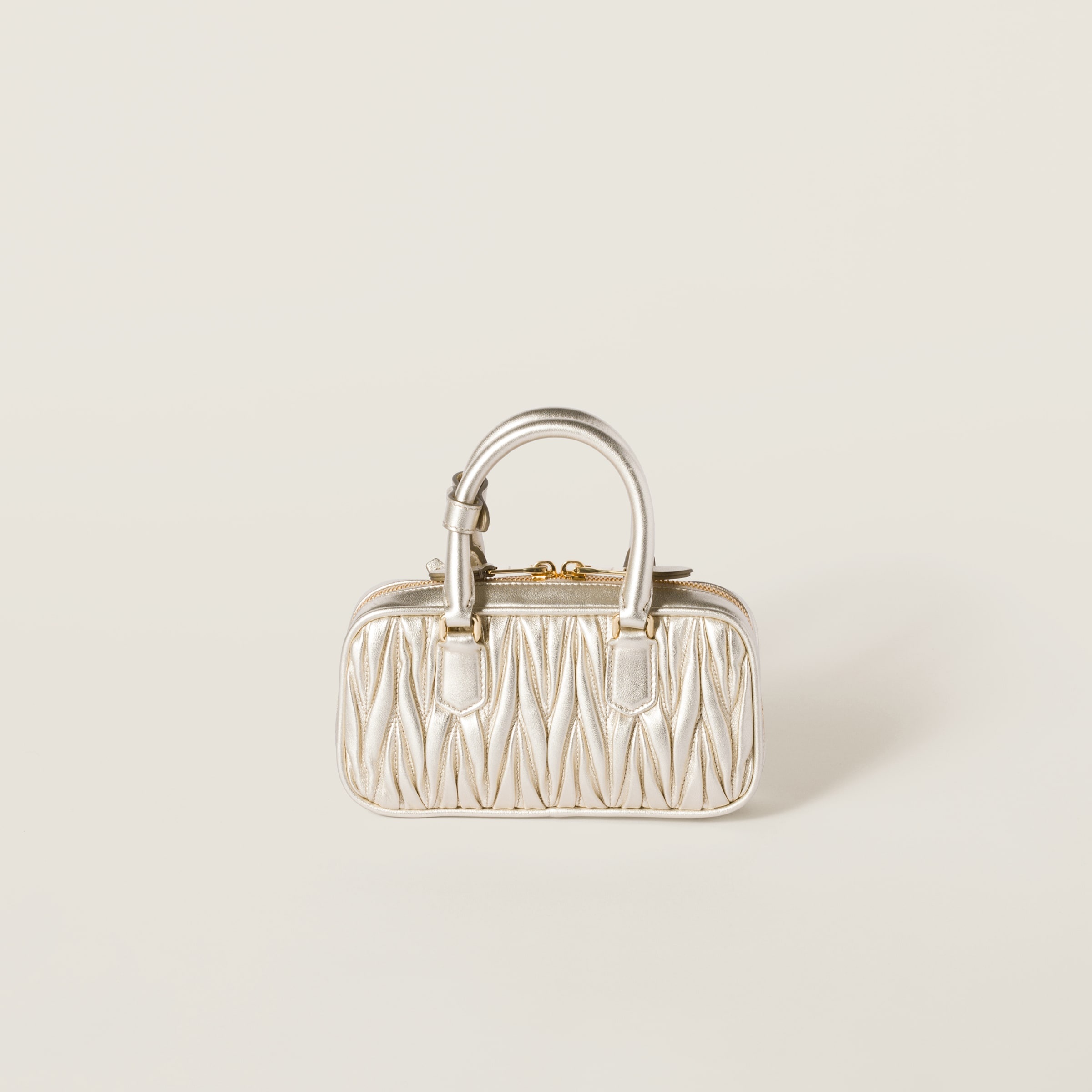 ショルダーバッグ・ポシェット MiuMiu | small Arcadie matelasse nappa leather bag 5BB142 Caramel Arcadie Matelassé Nappa Leather Bag | Miu Miu