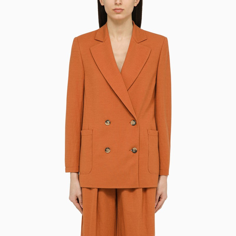 Harris Wharf London Terracotta-Coloured Double-Breasted Jacket Women - 1