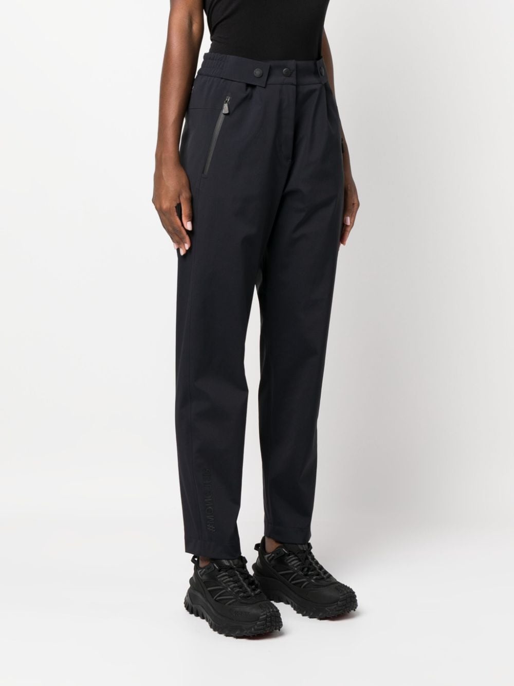 adjustable-waist straight-leg trousers - 3