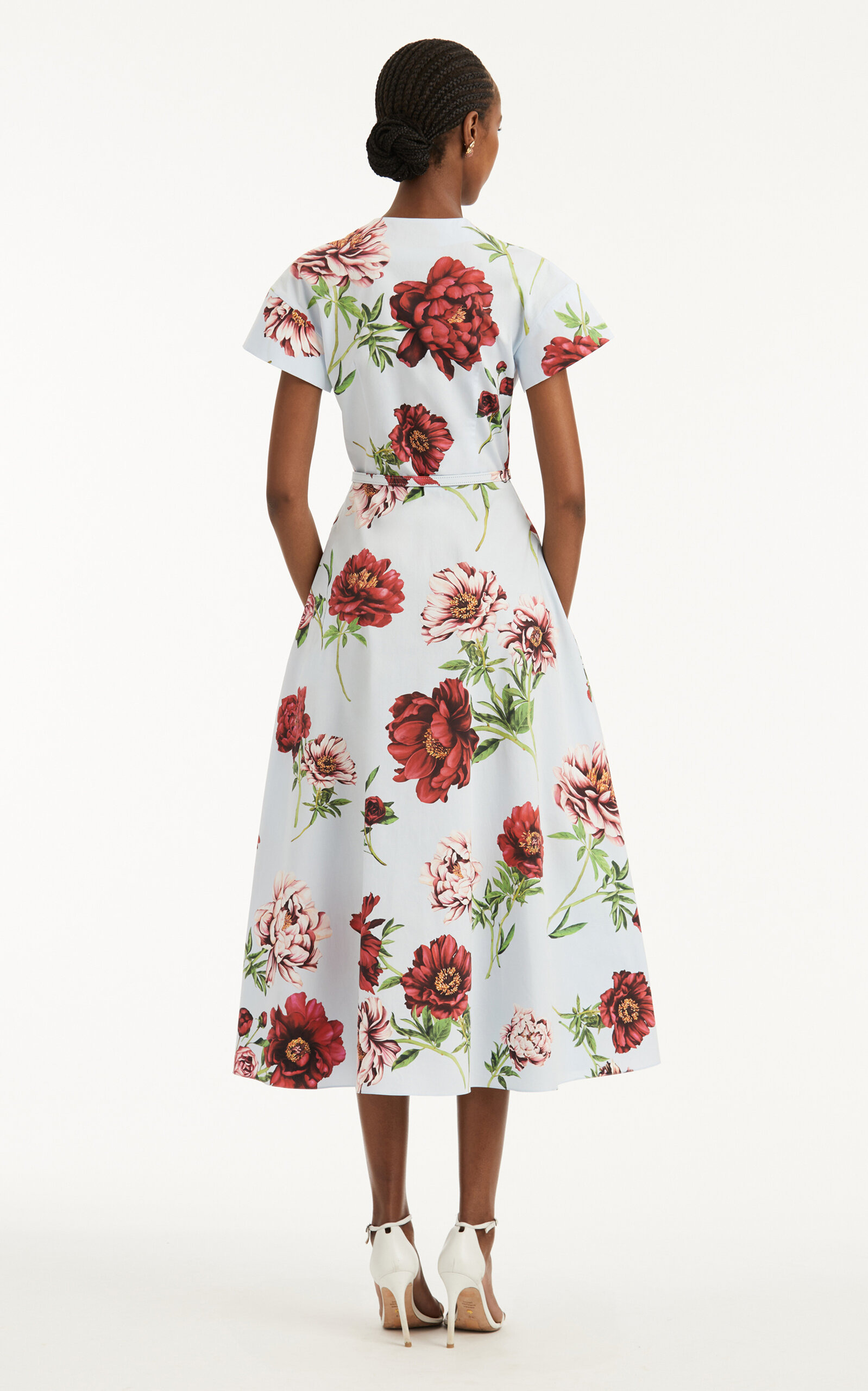 Printed Cotton Poplin Midi Dress multi - 4