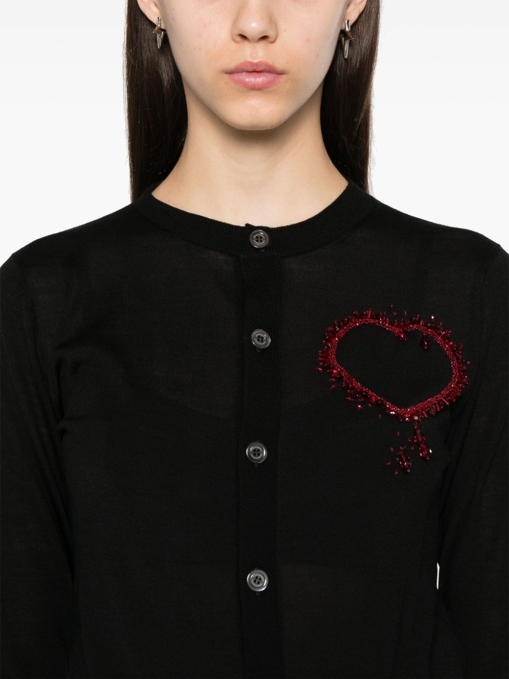 beaded-heart cardigan - 5