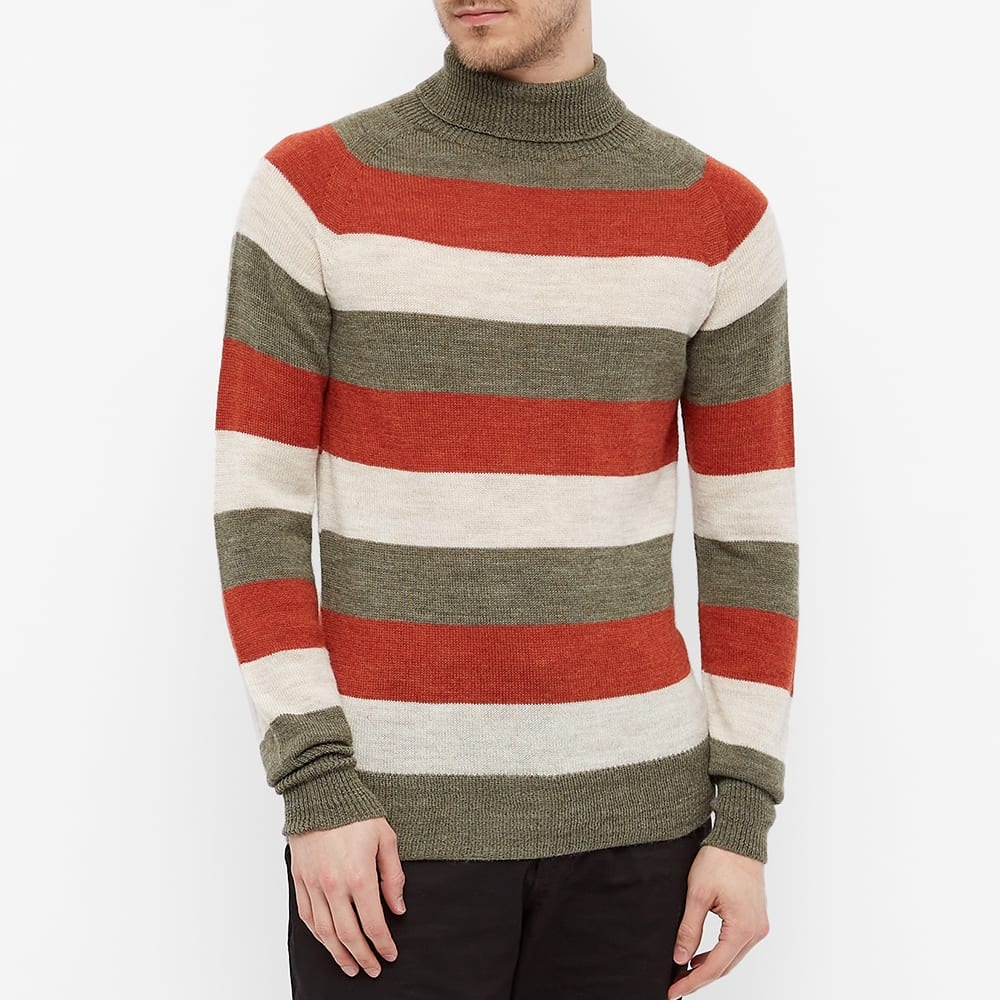 Nigel Cabourn Striped Seamless Rollneck Knit - 4