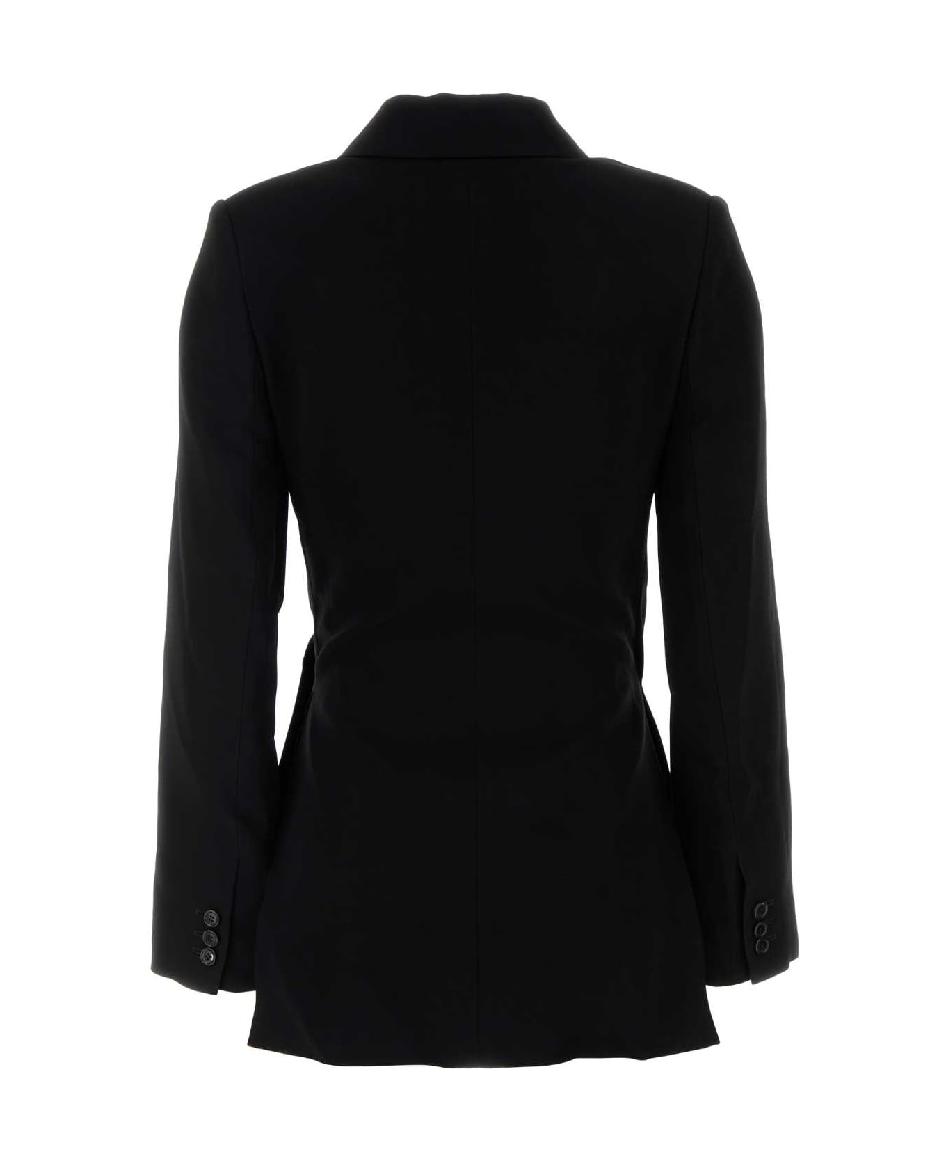 Black Stretch Crepe Blazer - 2