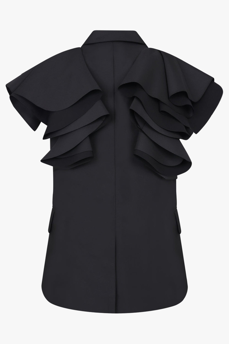 Comme Des Garçons SCULPT RUFFLE SLEEVE JACKET | BLACK outlook