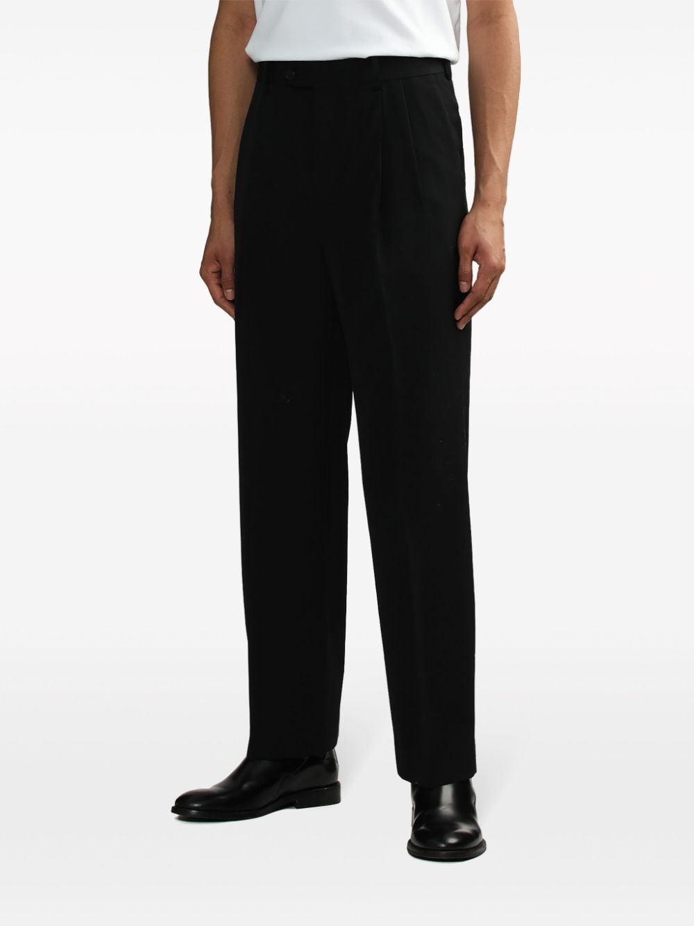 wool straight-leg trousers - 3