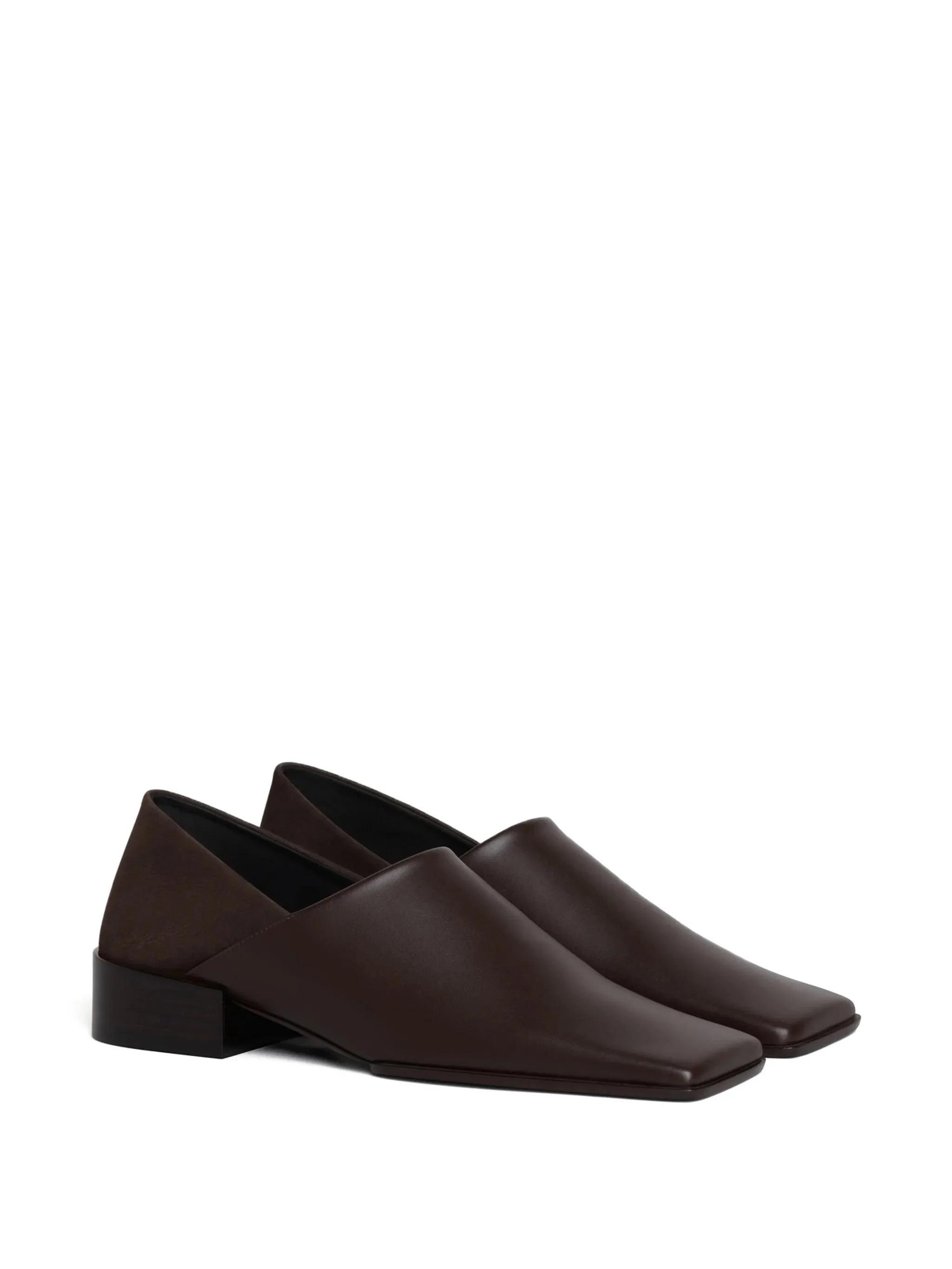 square-toe leather loafers - 1