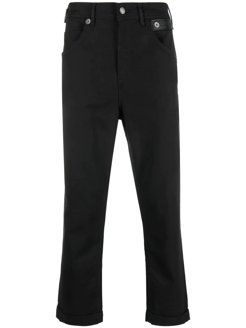 logo-patch cropped kick-flare trousers - 1