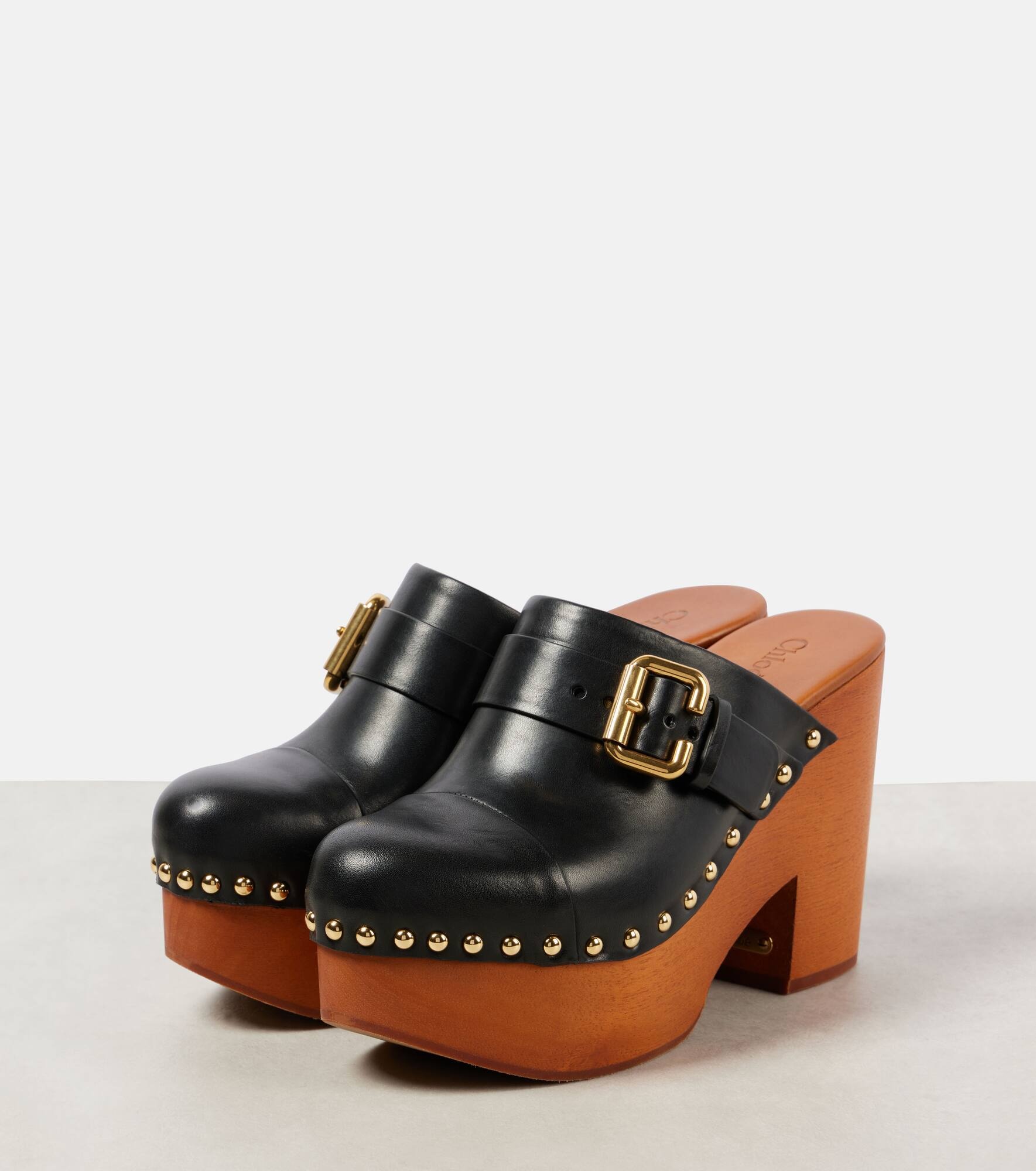 Jeannette studded leather clogs - 5