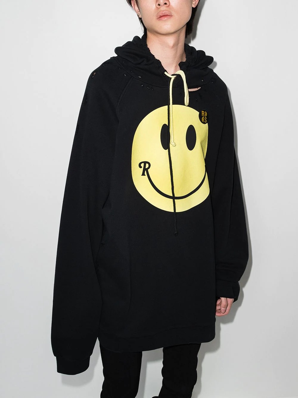 x Smiley oversized distressed hoodie - 2