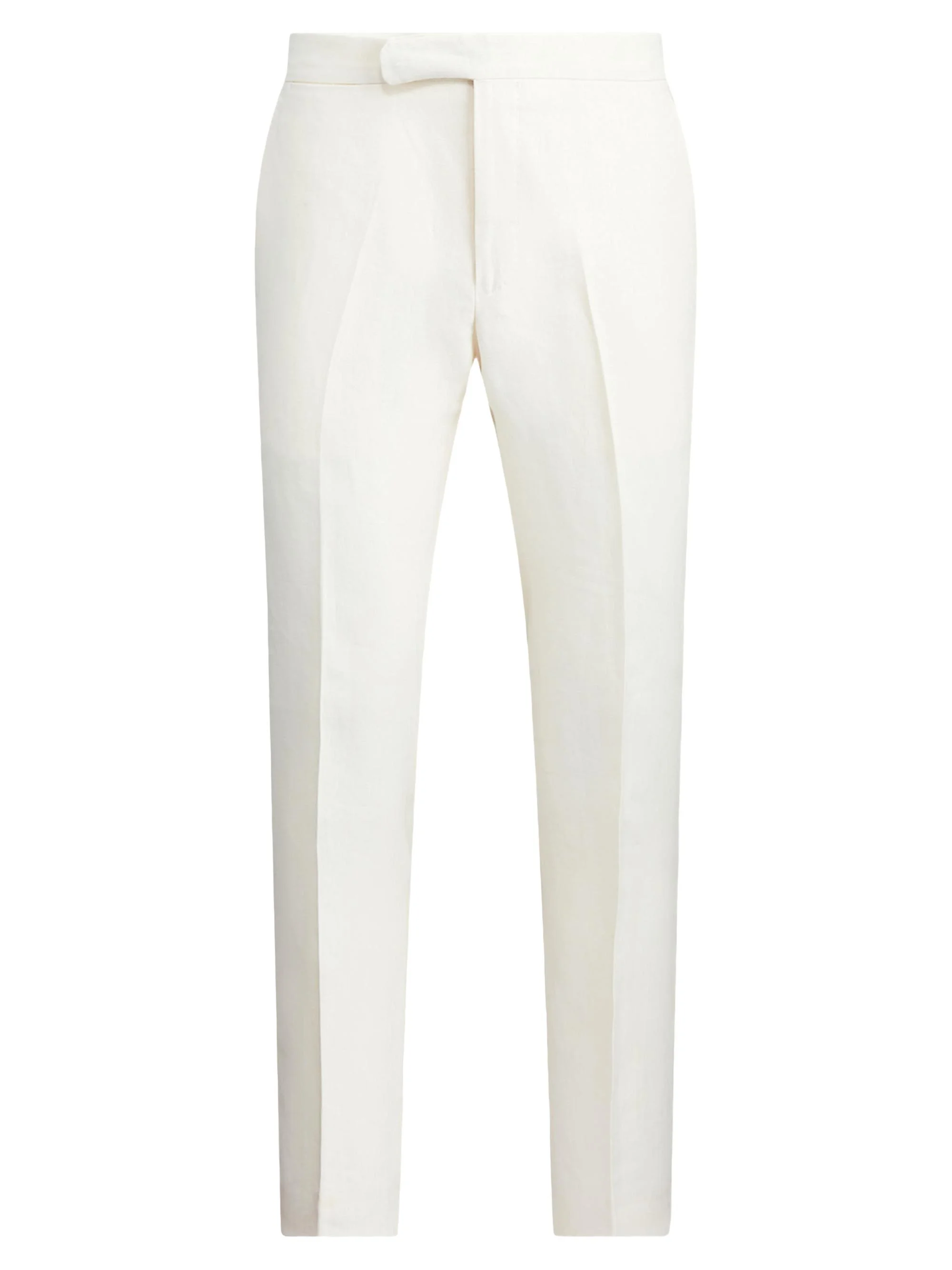 Men's Linen Crease-Front Pants - Cream - 1