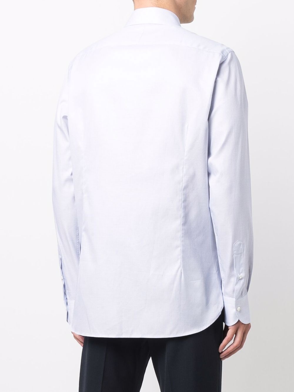 fine-check cotton shirt - 4